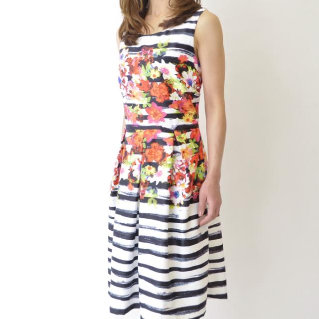 Smashed Lemon スマッシュレモン 花柄 ボーダーワンピース ノースリーブ 海外 インポート おしゃれ ミセス レディース 婦人服 お洒落 40の通販はau Pay マーケット ブティックコーラン