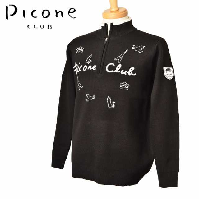 ピッコーネ クラブ PICONE CLUB ゴルフ 2024秋冬新作 メンズ ハイネックハーフジップニットプルオーバー 服 ゴルフウェア