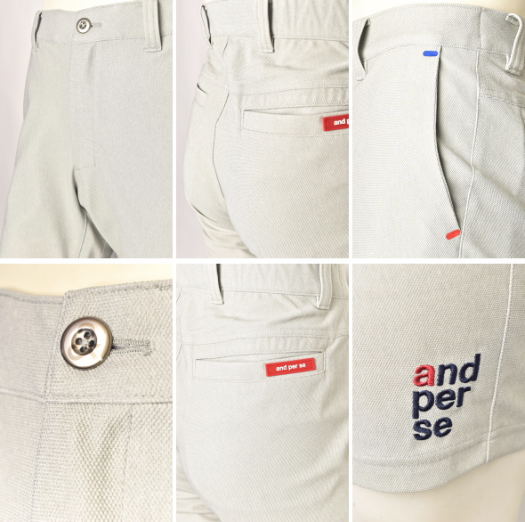 アンパスィ and per se ゴルフ 2024春夏新作 メンズ ハーフパンツ