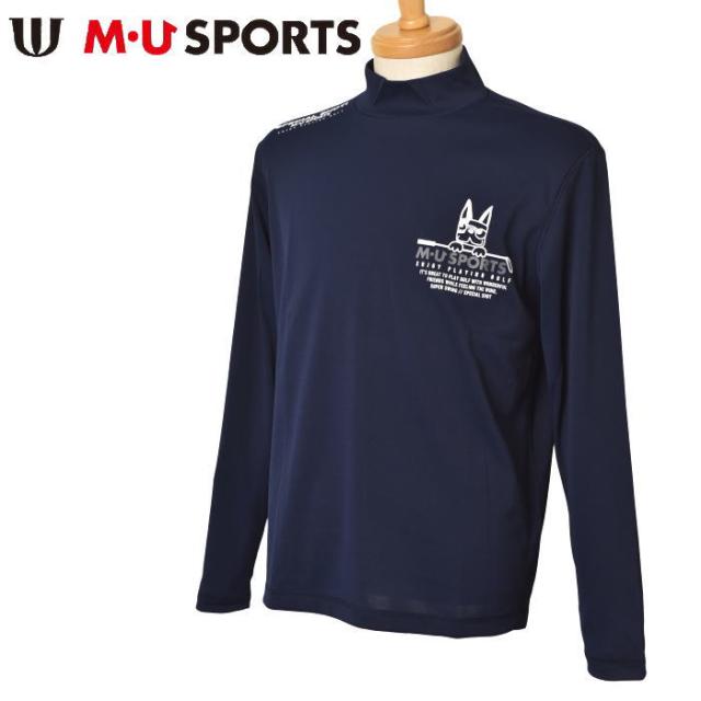 MUスポーツメンズゴルフシャツ t1978 【mu sports】 ゴルフウェア 総柄