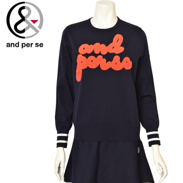 20％OFFセール！アンパスィ and per se ゴルフ 2024秋冬新作 レディース クルーネックセーター 服 ゴルフウェア