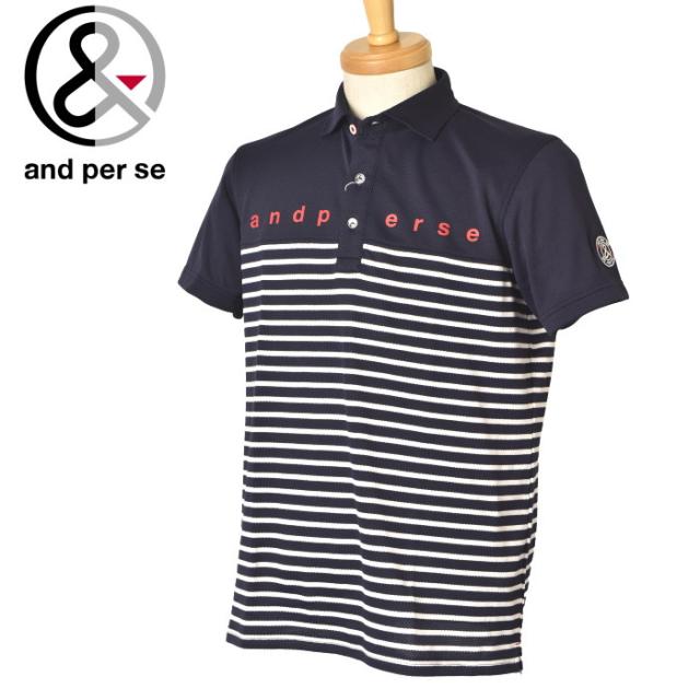 20％OFFセール！アンパスィ and per se ゴルフ 2024春夏新作 メンズ 半袖ポロシャツ 服 ゴルフウェア