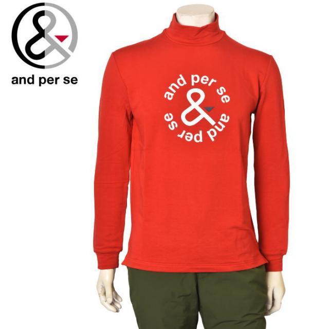20％OFFセール！アンパスィ and per se ゴルフ 2024秋冬新作 メンズ 長袖ハイネックシャツ モックネック 服 ゴルフウェア