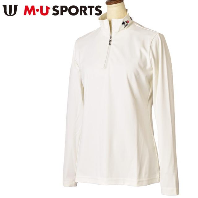 50％OFFセール！MUスポーツ M・U SPORTS ゴルフ 2023秋冬新作 レディース ハイネックハーフジップシャツ 服 ゴルフウェアの通販は 11,550円