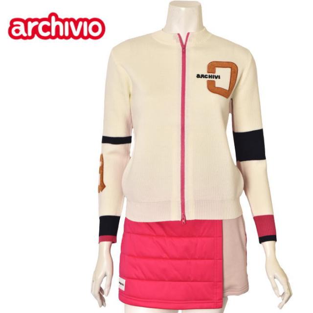 50％OFFセール！アルチビオ archivio ゴルフ 2024秋冬新作 レディース ジップアップニットブルゾン 服 ゴルフウェア