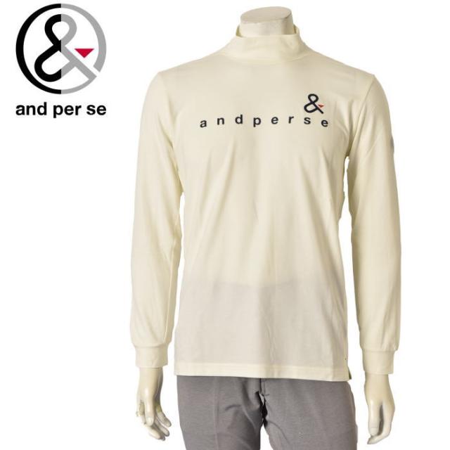 20％OFFセール！アンパスィ and per se ゴルフ 2024秋冬新作 メンズ 長袖ハイネックシャツ モックネック 服 ゴルフウェア