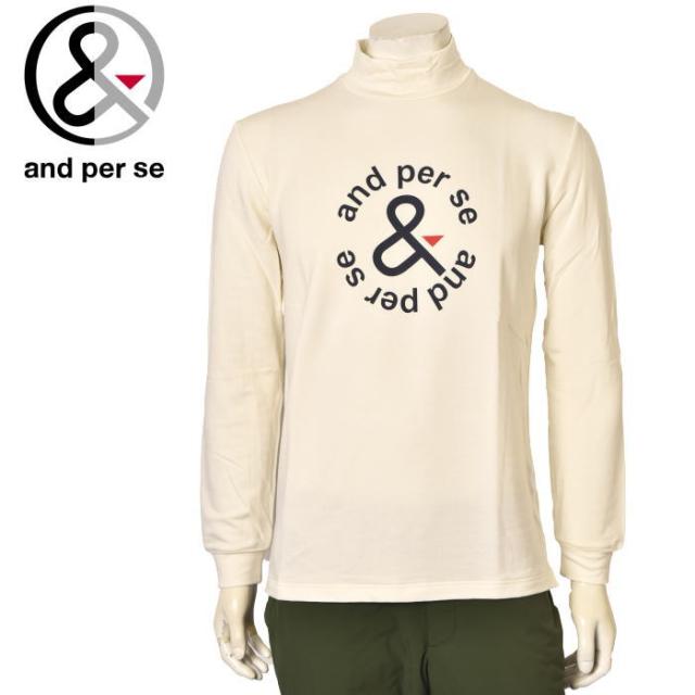 20％OFFセール！アンパスィ and per se ゴルフ 2024秋冬新作 メンズ 長袖ハイネックシャツ モックネック 服 ゴルフウェア