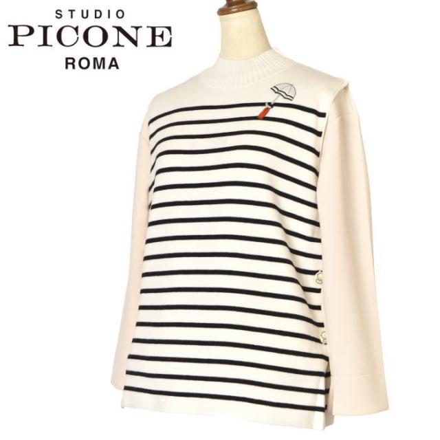 50％OFFセール！スタジオ ピッコーネ STUDIO PICONE ROMA 2024秋冬新作 レディース ハイネックニットベスト