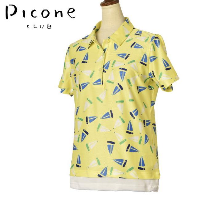 50％OFFセール！ピッコーネ クラブ PICONE CLUB ゴルフ 2024春夏新作 レディース 半袖ポロシャツ 服 ゴルフウェア