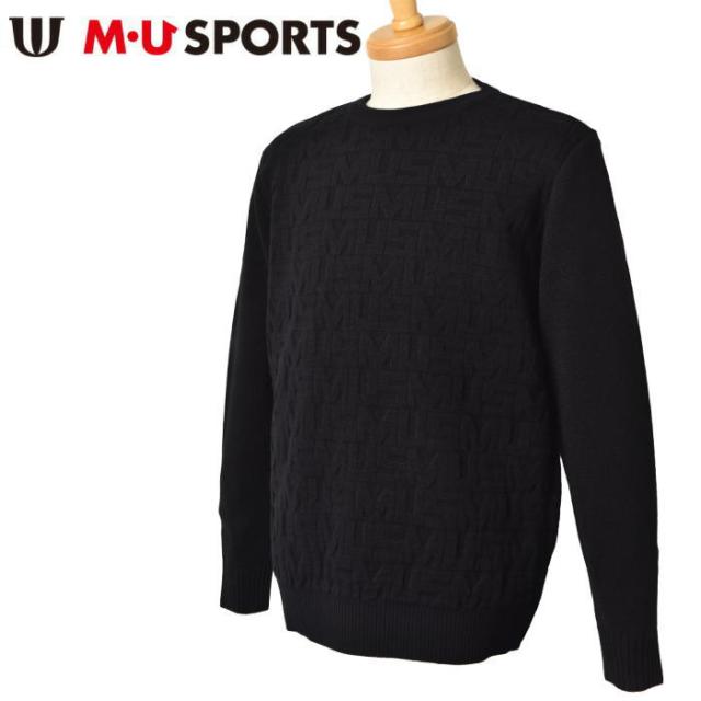 新品未使用　M・U SPORTS 　ゴルフウェア　ウールニット　ブラック　M 40％OFFセール！MUスポーツ M・U SPORTS ゴルフ 2024秋冬新作 メンズ