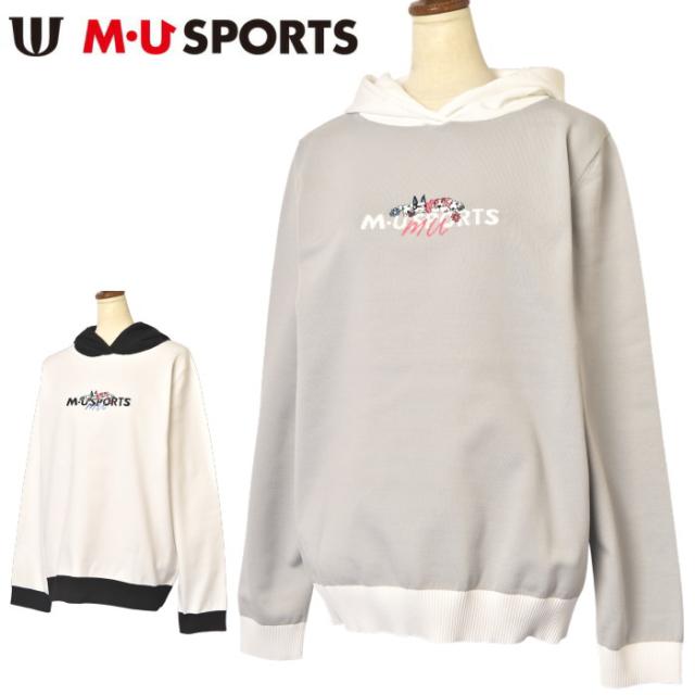 MUスポーツ M・U SPORTS ゴルフ 2025秋冬新作 レディース フーディーニットパーカー 服 ゴルフウェア