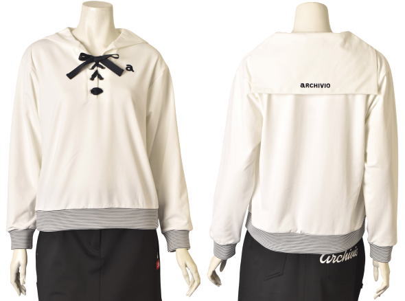 アルチビオ archivio ゴルフ 2026春夏新作 レディース セーラープルオーバー トレーナー 服 ゴルフウェア_2