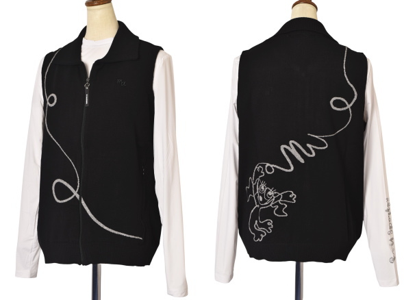 美品　M•U SPORTS レディース　ゴルフ　ジップアップベスト　ポリエステル MUスポーツ M・U SPORTS ゴルフ 2025春夏新作 レディース ジップ