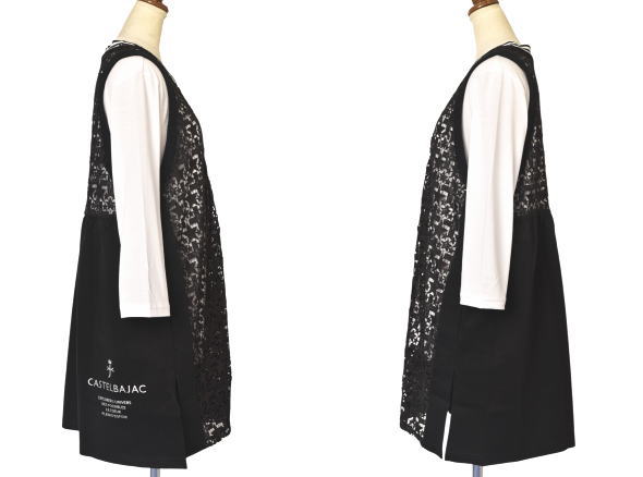 カステルバジャック CASTELBAJAC 2025秋冬新作 レディース レース切替ロングベスト ジレ 服_3
