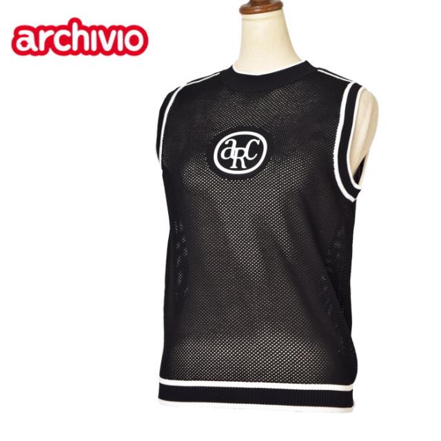 50％OFFセール！ アルチビオ archivio ゴルフ 2024春夏新作 レディース ノースリーブメッシュニットプルオーバー ニットベスト 服 ゴルフウェア アウトレット