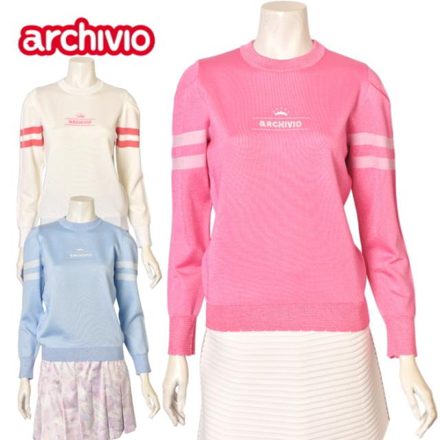 40％OFFセール！アルチビオ archivio ゴルフ 2025春夏新作 レディース ニットプルオーバー セーター 服 ゴルフウェア アウトレット