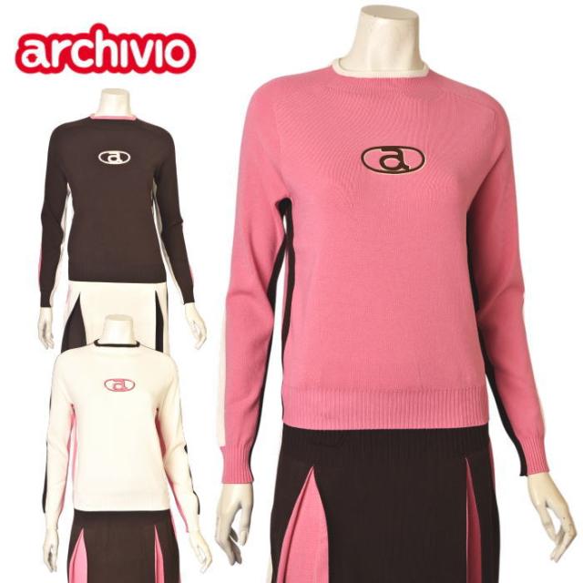 30％OFFセール！アルチビオ archivio ゴルフ 2025秋冬新作 レディース ニットプルオーバー セーター 服 ゴルフウェア アウトレット