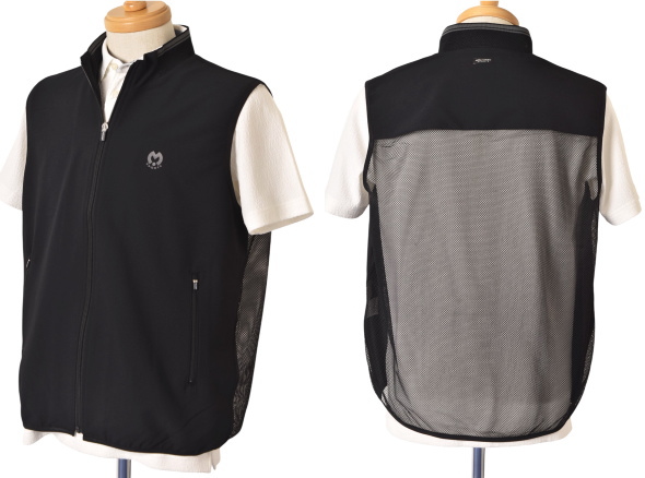 ミラショーン スポーツ ゴルフ mila schon sports 2026春夏新作 メンズ サッカー×メッシュジップアップベスト 服 ゴルフウェア_2