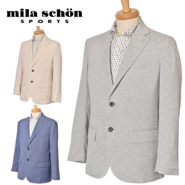 セール５０％ＯＦＦ ミラショーン mila schon ジャケット グレー 春夏アウトレット現品限り品 メンズウェア 50％OFFセール！ ミラショーン スポーツ ゴルフ mila schon sports