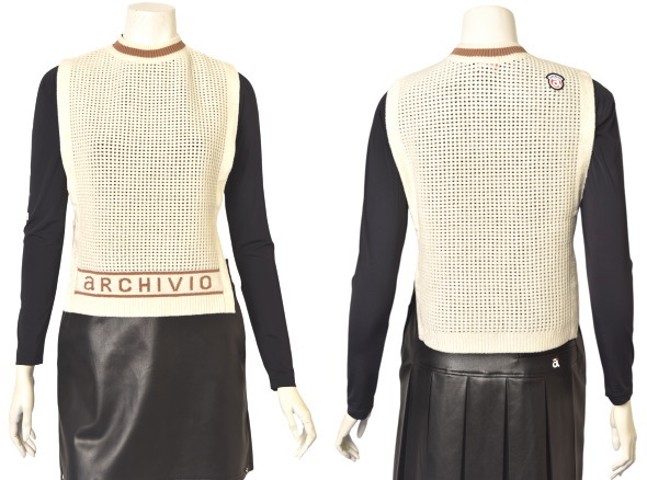 アルチビオ archivio ゴルフ 2025秋冬新作 レディース メッシュニット