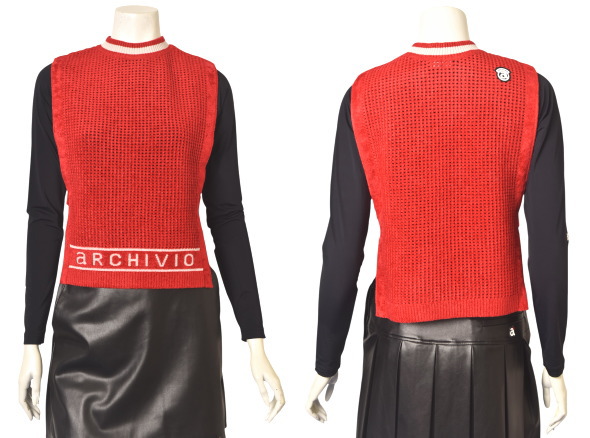 アルチビオ archivio ゴルフ 2025秋冬新作 レディース メッシュニット