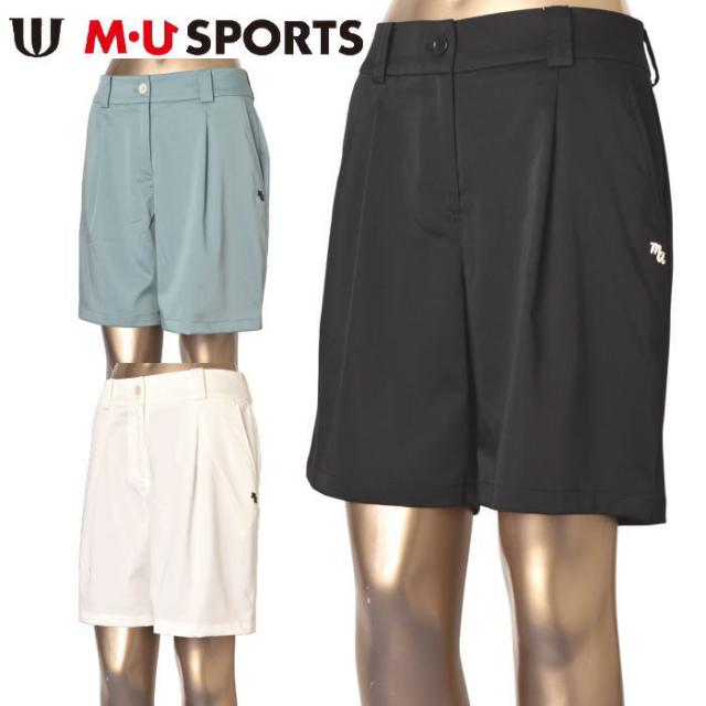 50％OFFセール！MUスポーツ M・U SPORTS ゴルフ 2025春夏新作 レディース ショートパンツ ハーフパンツ 服 ゴルフウェア アウトレット