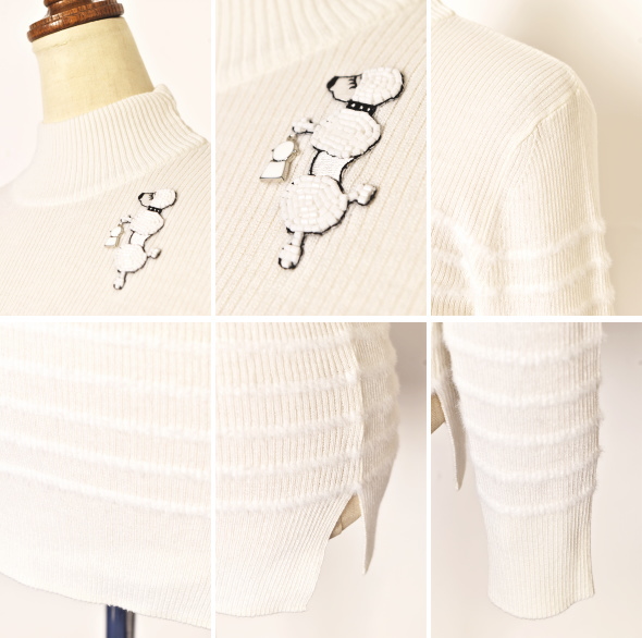 新品 PICONE ビーズ刺繍デザイン ハイネックセーター 38 新品 PICONE ビーズ刺繍デザイン ハイネックセーター 38 - メルカリ