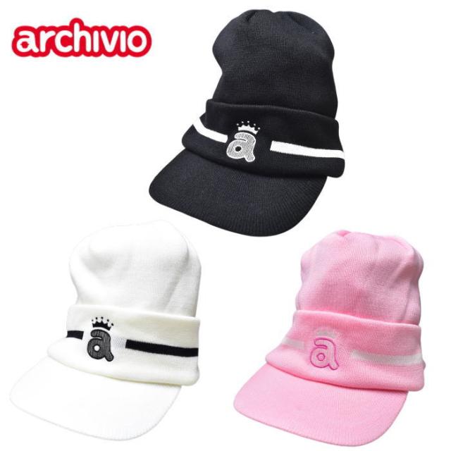 30％OFFセール！アルチビオ archivio ゴルフ 2025秋冬新作 レディース つば付きニットキャップ アウトレット