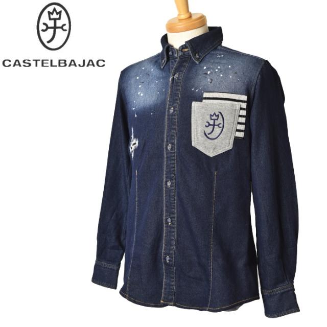 カステルバジャック CASTELBAJAC 2024秋冬新作 メンズ 異素材使いボタンダウンシャツ デニム切替シャツ 服の通販は