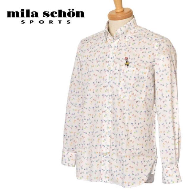 mila schon - ミラショーン mila schon sports ゴルフ シャツ 長袖 白 L ミラショーン mila schon sports ゴルフ シャツ 長袖 白 L