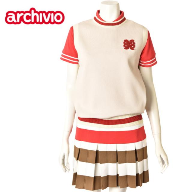 30％OFFセール！アルチビオ archivio ゴルフ 2024秋冬新作 レディース ニットベスト 服 ゴルフウェアの通販は