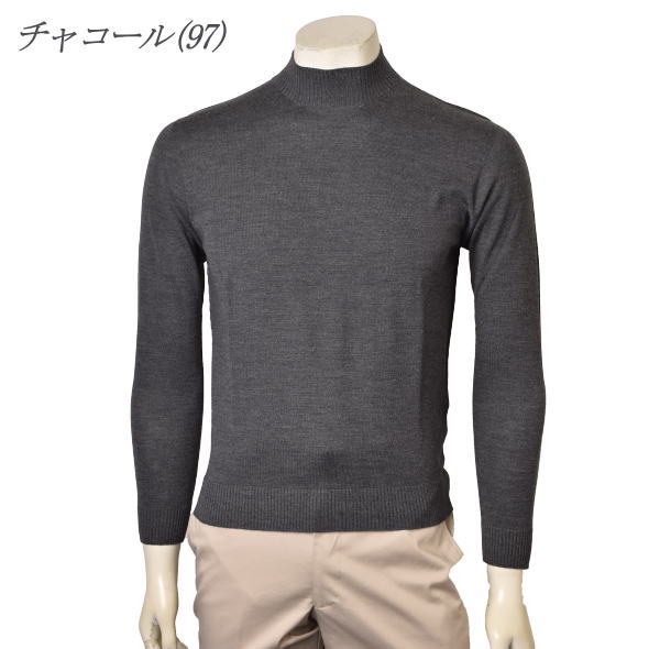 セーター ニット ハイネックセーター メンズ S-M-L-2L トップス レセント LeCENT 送料無料 日本製 ウール100％ メリノウール スーパー140 ホールガーメント_3