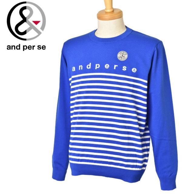 20％OFFセール！アンパスィ and per se ゴルフ 2024春夏新作 メンズ クルーネックセーター 服 ゴルフウェア