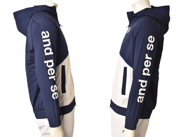 and per se ネイビー ジップアップジャケット アンパスィ and per se ゴルフ 2025秋冬新作 メンズ フーディージップ