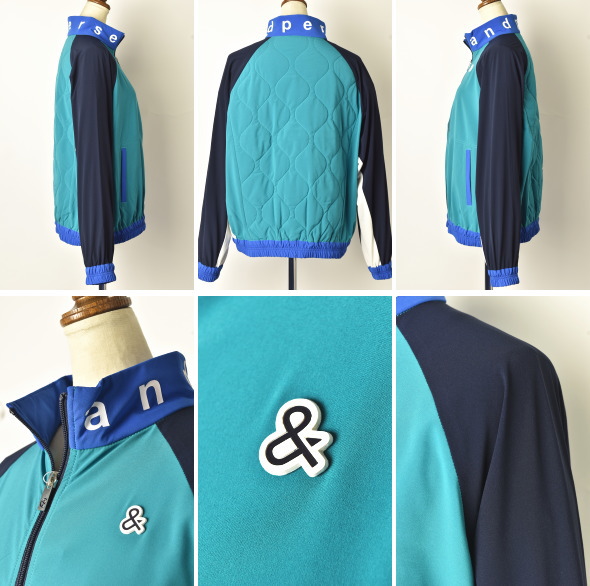 値下げ品 アンパスィ メンズ 撥水 ストレッチ 背面薄中綿 長袖 クルーネック スニードジャック AMF1203G1 ゴルフウェア 2023年秋冬モデル 20％OFF 20％OFFセール！アンパスィ and per se ゴルフ 2023秋冬新作