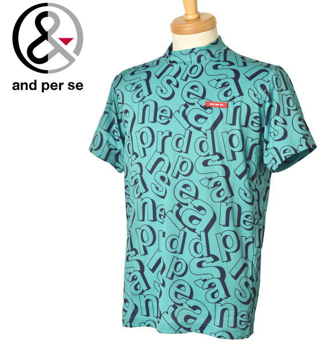 【美品】and per se アンパスィ 半袖ハイネックシャツ モックネック and per se アンパスィ 半袖 ハイネックシャツ レディース