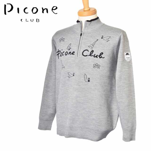 ピッコーネ クラブ PICONE CLUB ゴルフ 2024秋冬新作 メンズ ハイネックハーフジップニットプルオーバー 服 ゴルフウェア