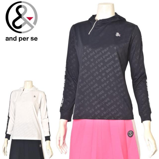 アンパスィ and per se ゴルフ 2025秋冬新作 レディース 長袖フーディーシャツ ジップ付きシャツ 服 ゴルフウェア