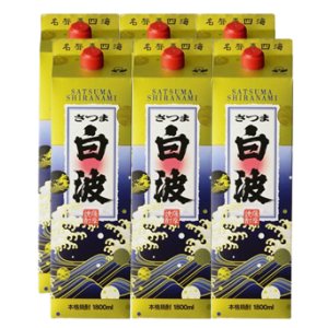 さつま 白波 25度 1.8L 1800ml パック 1ケース（6本入り） 芋焼酎 薩摩酒造