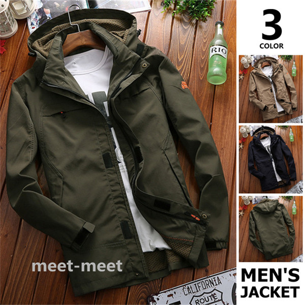 ミリタリージャケット メンズ マウンテンパーカー 春 アウター カジュアル ジャケット フード付き ジャーパー ブルゾン 大きいサイズ 無の通販はau Pay マーケット Meet Meet