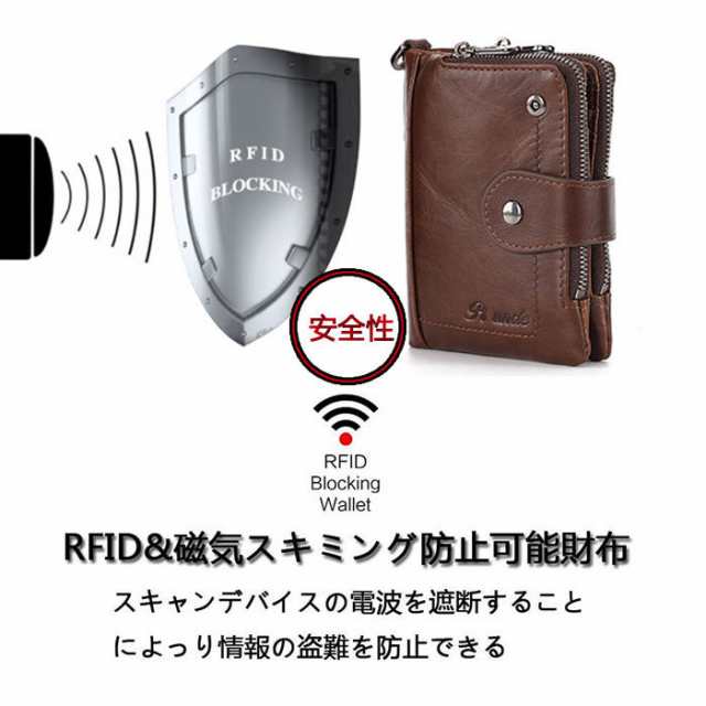 海外トップブランド☆財布 メンズ 二つ折り財布 本革 レザー RFID盗難防止 大容量小銭入れ 薄型 多機能 短い財布 ウォレット 高品質人気  の通販はau PAY マーケット - meet-meet