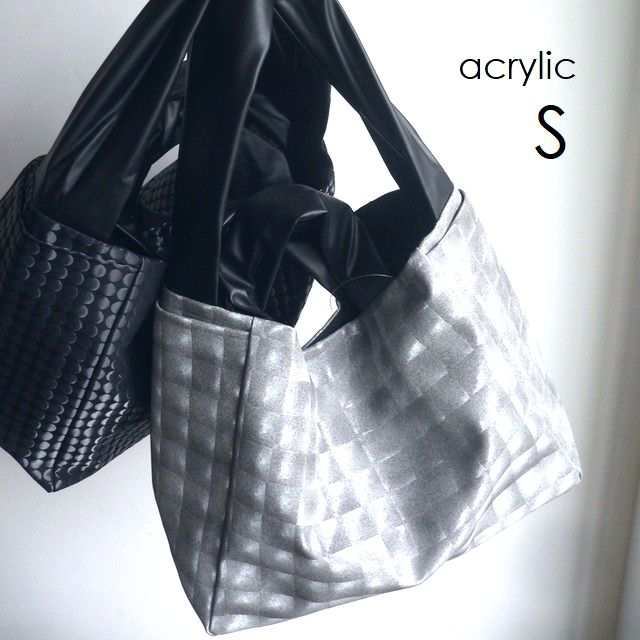 acrylic アクリリック バッグ S bag 2WAY ナイロン PVC トート 1182 グレー/ブラック/モノトーン