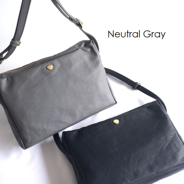レザークリームプレゼント  Neutral Gray ニュートラルグレイ ARUKAN アルカン バッグ PVC コットン キャンバス ショルダーバッグ ポシェット S NH434 ジェーン2 4811-634(旧4895-321） グレー/ブラック