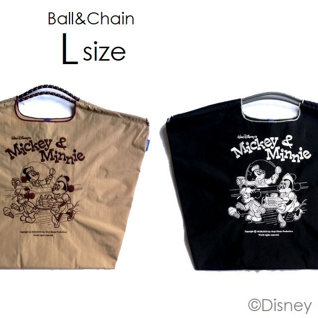 正規品 BALL＆CHAIN ボールアンドチェーン バッグ エコバッグ ショッピングバッグ 2way Lサイズ Disneyモデル Mickey&Minnie ディズニー ミッキー＆ミニーの通販は 7,150円