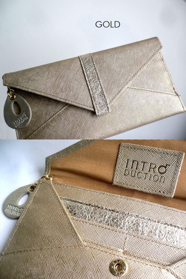 ノベルティ INTRODUCTION イントロダクション 長財布 薄マチ レザーウォレット LA PRADA ラプラダ 1702-930 ゴールド/ピンク/シルバー_5