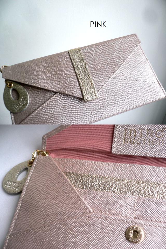 ノベルティ INTRODUCTION イントロダクション 長財布 薄マチ レザーウォレット LA PRADA ラプラダ 1702-930 ゴールド/ピンク/シルバー_7