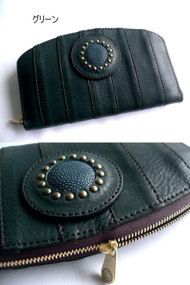 ノベルティ/ moquip モキップ ガルーシャ ステアレザー ラウンドファスナー長財布 WLG06192 オークル/キャメル/グリーン/ブラック_6