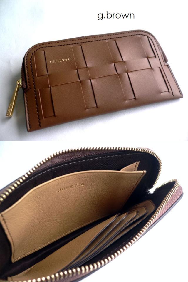 ノベルティ ORSETTO オルセット 折り財布 ラウンドファスナー スリム ミドル メッシュレザー RETE 03-008-15 パイソン 型押し PITONE 03-003-05 ホワイト ブラウン ブラック_7