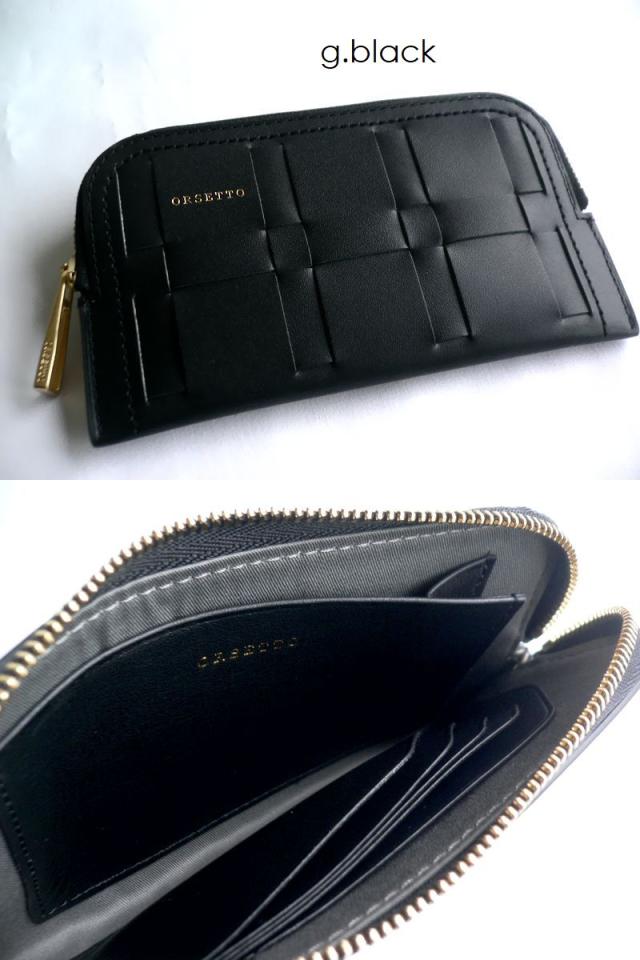 ノベルティ ORSETTO オルセット 折り財布 ラウンドファスナー スリム ミドル メッシュレザー RETE 03-008-15 パイソン 型押し PITONE 03-003-05 ホワイト ブラウン ブラック_8