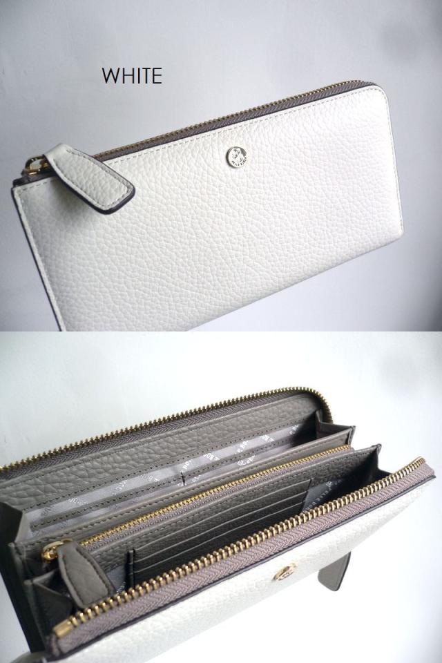 ノベルティ PELLE BORSA ペレボルサ 長財布 レザー L字ファスナー ウォレット 4721 Mano Goods ホワイト/イエロー/ピンク/グレー/ブルー/ブラック_3